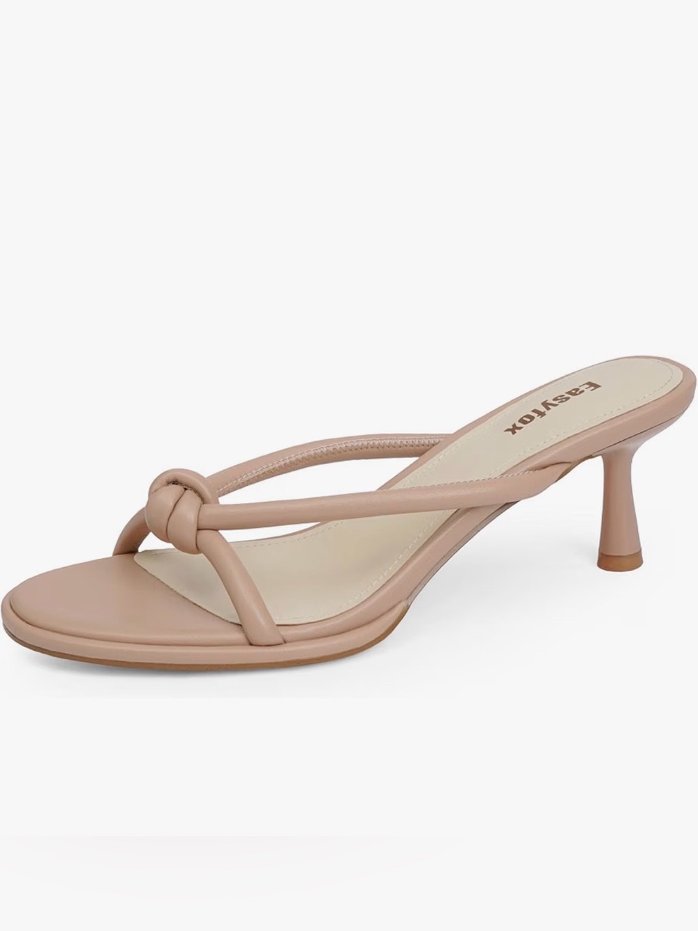 NEW EasyFox Women’s Knot-Detail Heeled Sandals in Taupe Size: 40